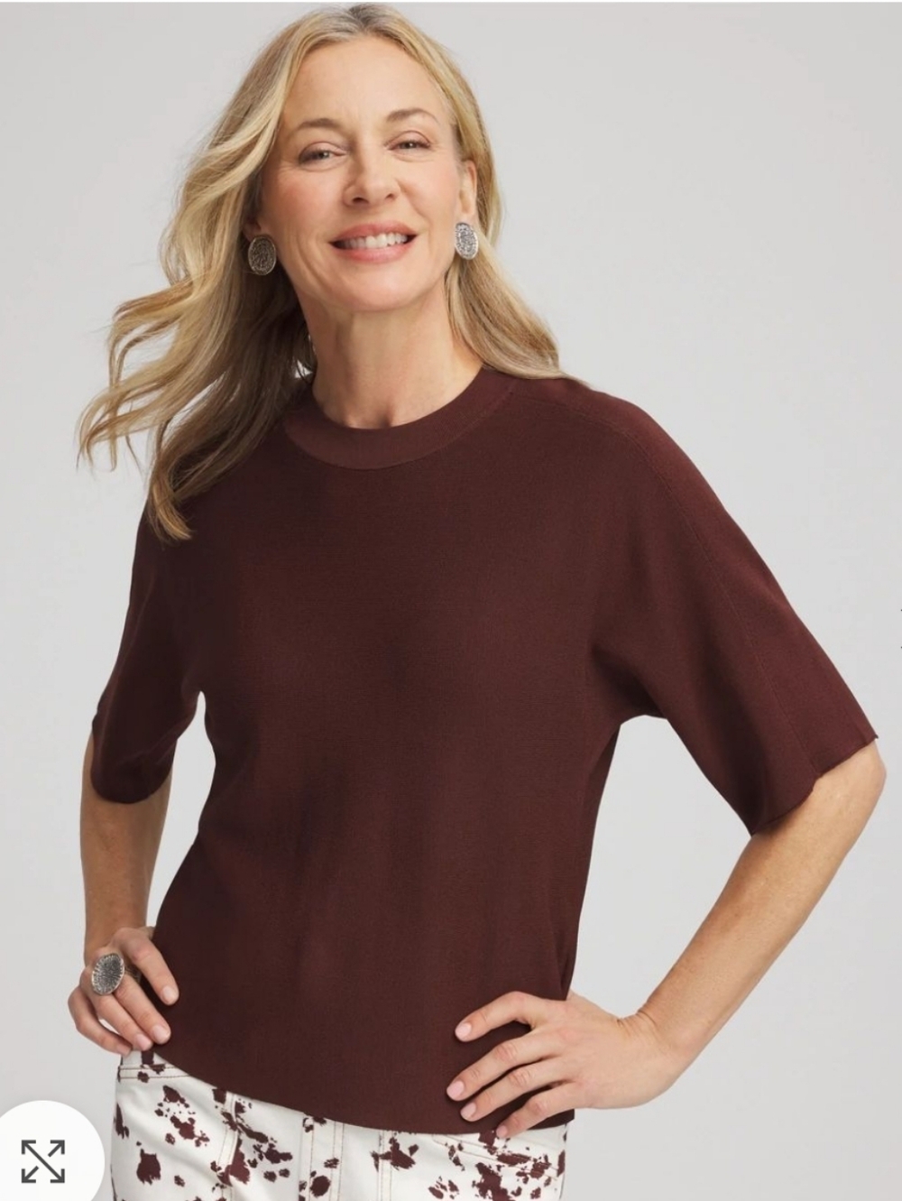 NWT Chico's Pullover Sweater Dolman Crew